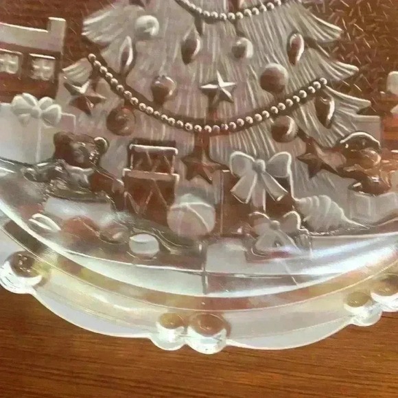 Block Crystal Christmas Day Serving Tray..Vintage - Picture 4 of 7